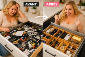 Avant et Après saisissant d'un tiroir à tout-venant