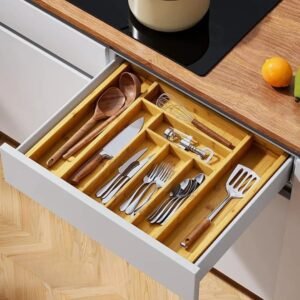 Rangement Tiroir Cuisine | Organisateur Bambou Extensible