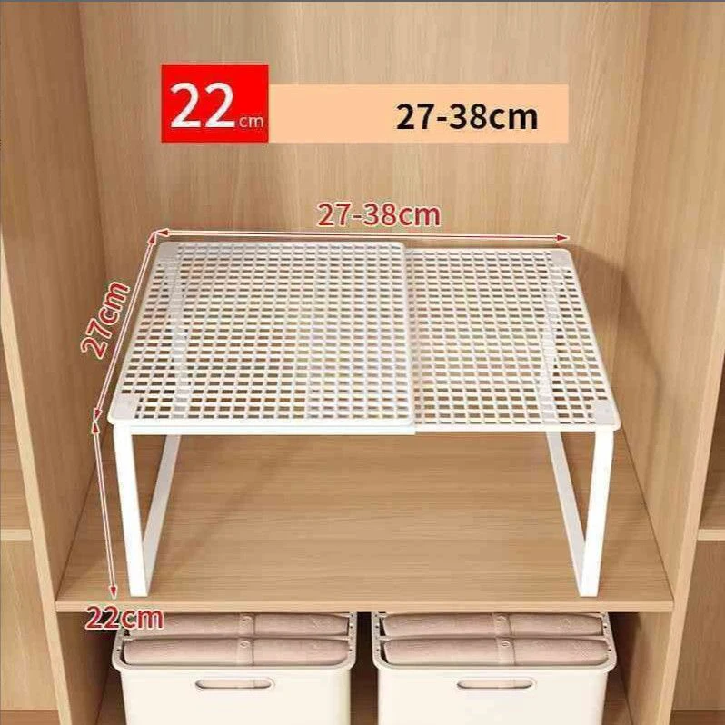 Organisateur de Tiroir étagère de Placard Télescopique & Empilable 7 Rangement de salle de bain ordonné avec étagères rétractables blanches.