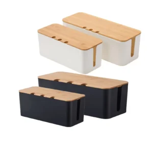 Organisateur de tiroir pour câbles TV, PC et hub USB Large Style Bois