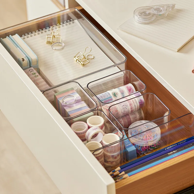 Organisateur de Tiroir Acrylique & Maquillage Transparent 5 Système de rangement empilable en acrylique pour bijoux et accessoires.