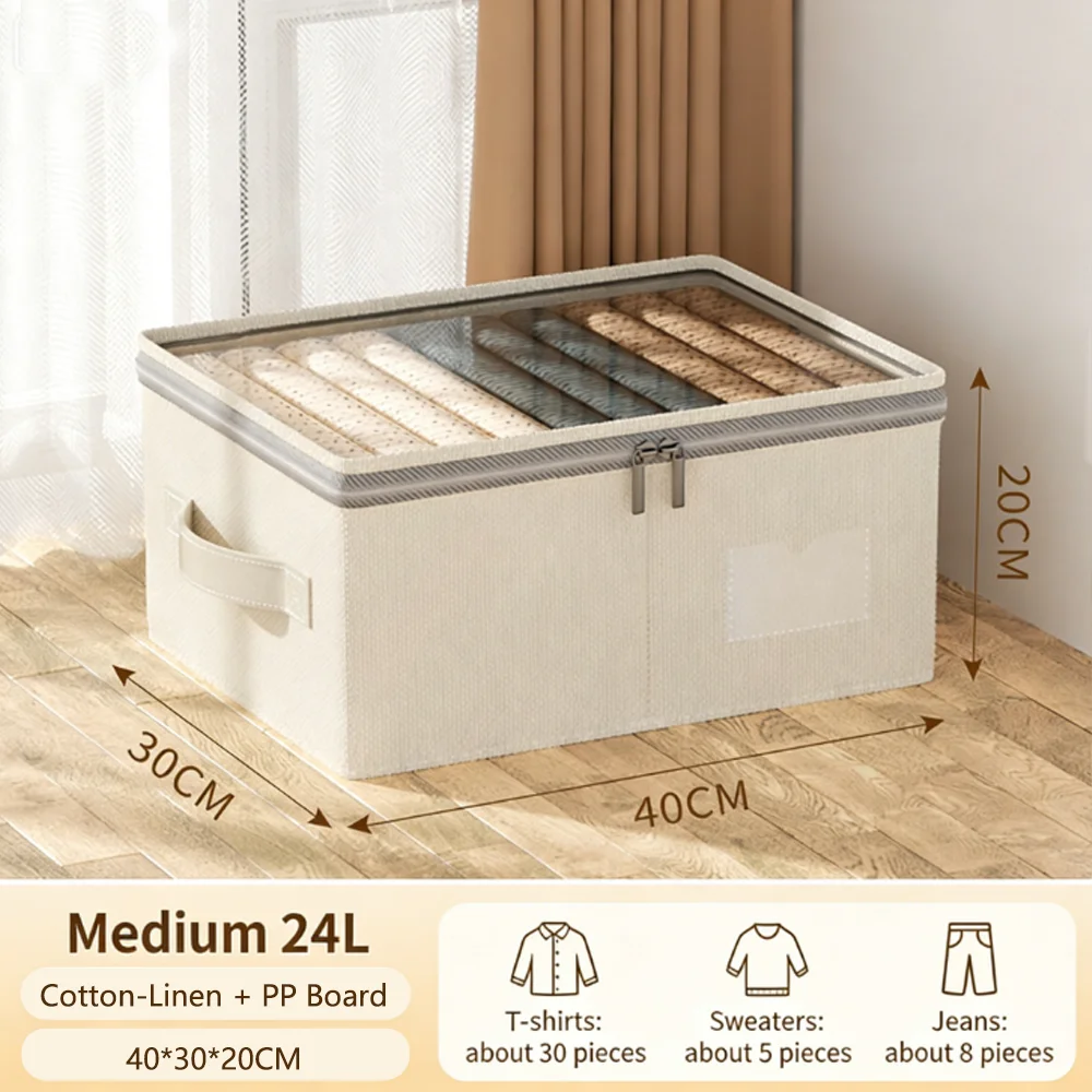 Boîte Rangement Tiroir Chambre en Lin Pliable 6 Solution de rangement modulable pour dressing et commode de chambre.