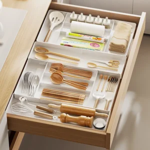 Organiseur Tiroir Cuisine Extensible | Rangement Couverts Réglable
