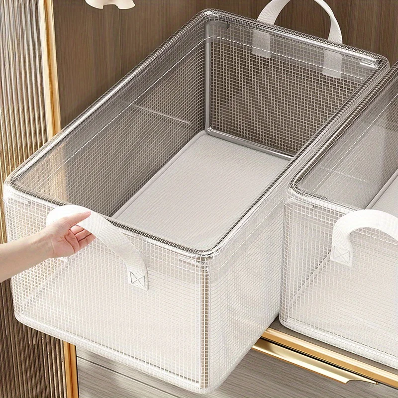 Organisateur de tiroir en PVC transparent avec sous-vêtements triés dans une armoire.