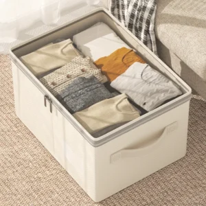 Boîte Rangement Tiroir Chambre en Lin Pliable