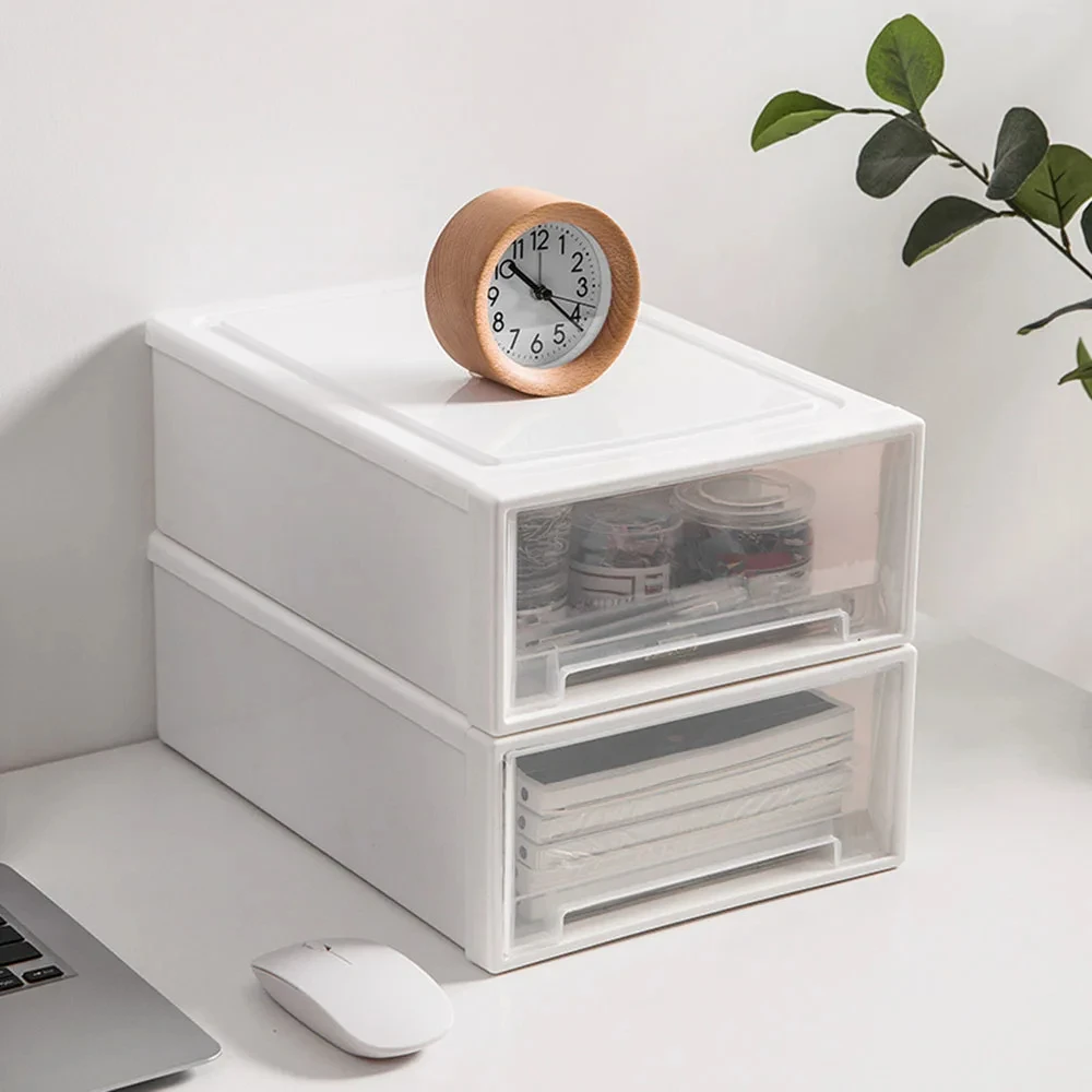 Organisateur de Tiroir de Bureau Empilable & Design 7 Module de rangement de bureau à tiroir coulissant pour stylos et papeterie.