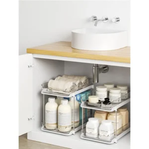MEILLEUR ORGANISATEUR SOUS ÉVIER : RANGEMENT DE TIROIR EXTENSIBLE ET ZEN 38 Étagère Rangement Double Couche Sous Évier | Meilleur Organisateur Tiroir Salle de Bain