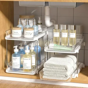 MEILLEUR ORGANISATEUR SOUS ÉVIER : RANGEMENT DE TIROIR EXTENSIBLE ET ZEN 37 Étagère Rangement Double Couche Sous Évier | Meilleur Organisateur Tiroir Salle de Bain