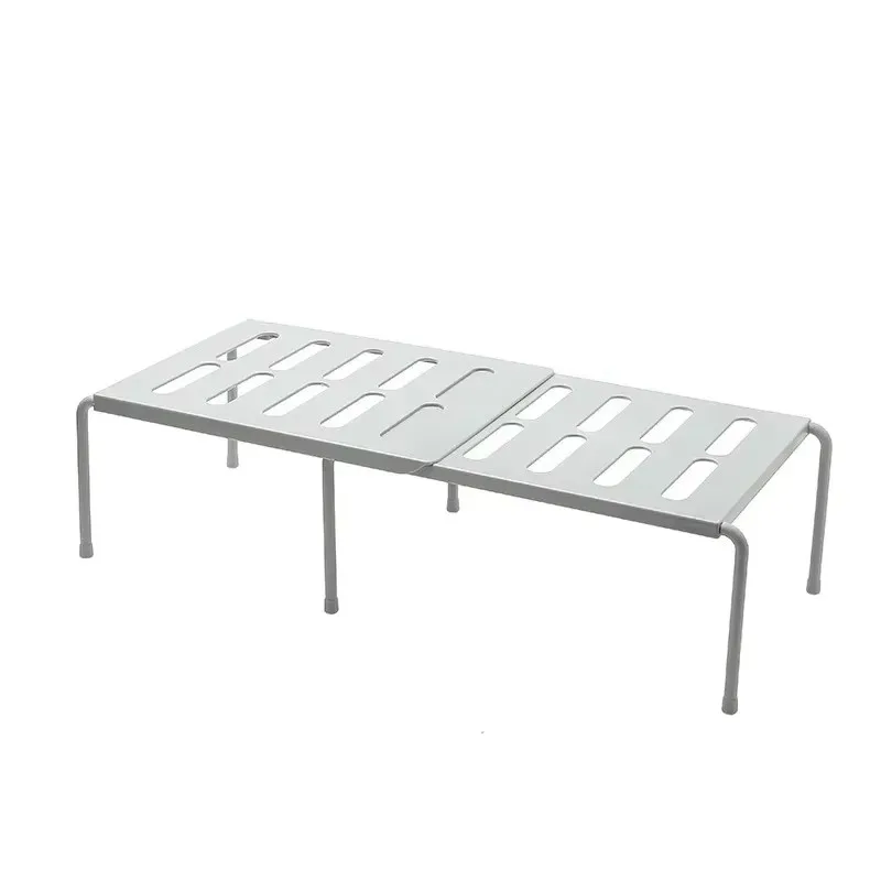 Organisateur de Tiroir & Étagère Extensible Multi-Usage 12 Rangement de tiroir optimisé avec étagère sous évier extensible gris