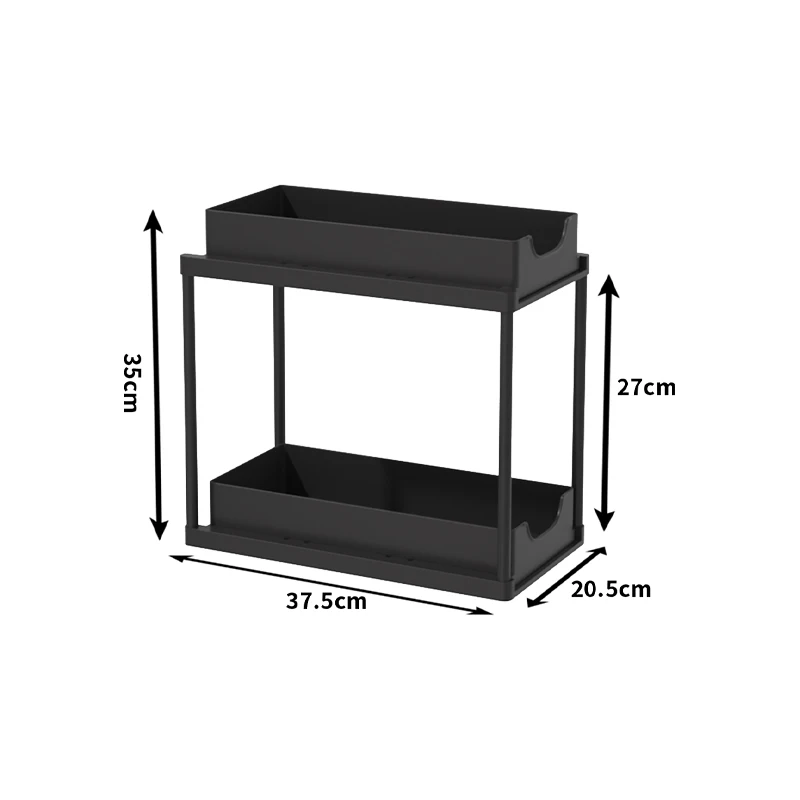 Organisateur de Tiroir sous Évier à 2 Niveaux & Coulissant 5 Système de rangement extractible à 2 niveaux pour optimiser l'espace cuisine.