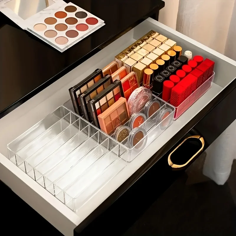 Organisateur en acrylique transparent pour le rangement tiroir salle de bain.