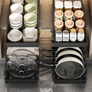 MEILLEUR ORGANISATEUR SOUS ÉVIER : RANGEMENT DE TIROIR EXTENSIBLE ET ZEN 22 Support Casseroles Coulissant | Meilleur Organisateur Tiroir Extensible Cuisine