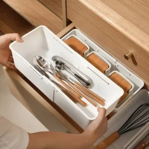 Rangement Tiroir Extensible Cuisine | Boîte Rétractable Modulable