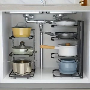 Organisateur de Poêles & Casseroles Ajustable | Rangement Tiroir Cuisine