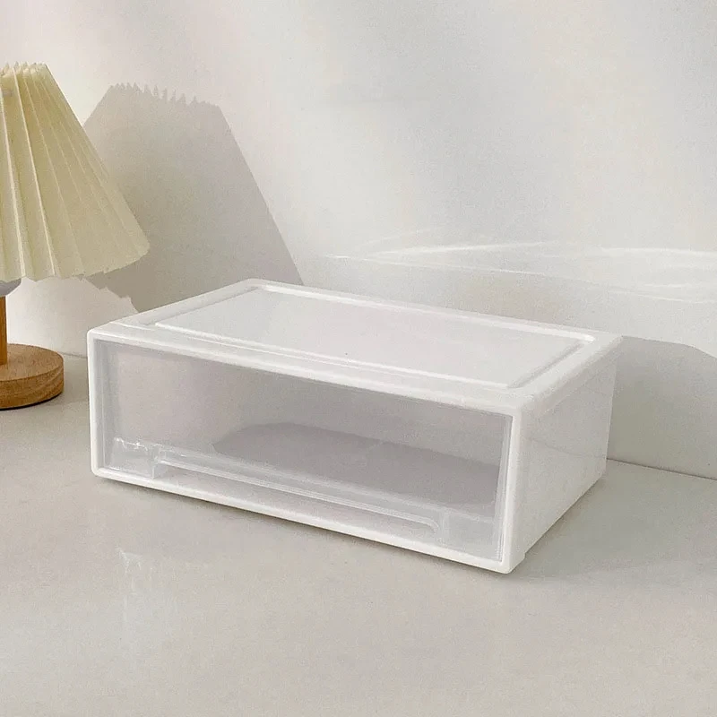 Organisateur de Tiroir de Bureau Empilable & Design 9 Rangement de bureau minimaliste zen avec tiroirs blancs épurés, version large (wide version)