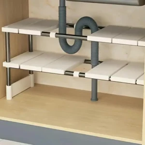 MEILLEUR ORGANISATEUR SOUS ÉVIER : RANGEMENT DE TIROIR EXTENSIBLE ET ZEN 41 Étagère Sous-Évier Ajustable Inox | Meilleur Organisateur Tiroir Cuisine