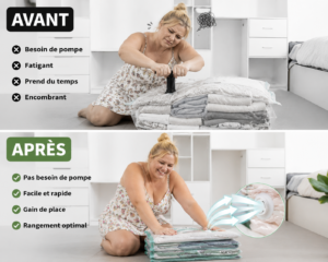 Avant et après rangement simplifié