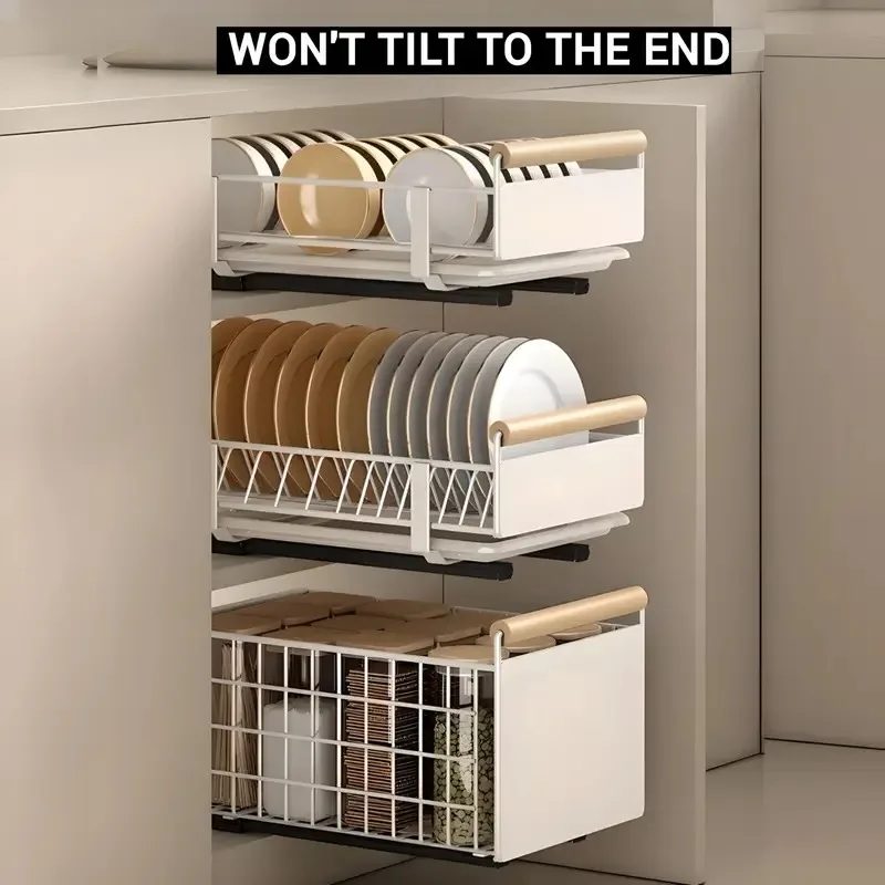 Support de Rangement de Cuisine Extractible | Tiroir Coulissant Acier 5 Organisateur de stockage de condiments et pots d epices sur une etagere extractible