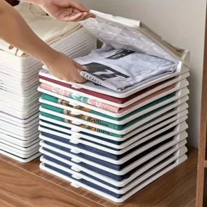 RANGEMENT TIROIR EFFICACE GAIN DE PLACE 5 Planches de Rangement Chemises Empilables | Meilleur Organisateur Tiroir Chambre Vêtement