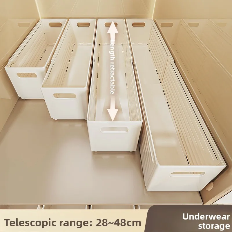 Boîte de Rangement Réglable | Meilleur Organisateur Tiroir Chambre 5 Détail du système de glissière extensible d un tiroir de rangement PureTiroir